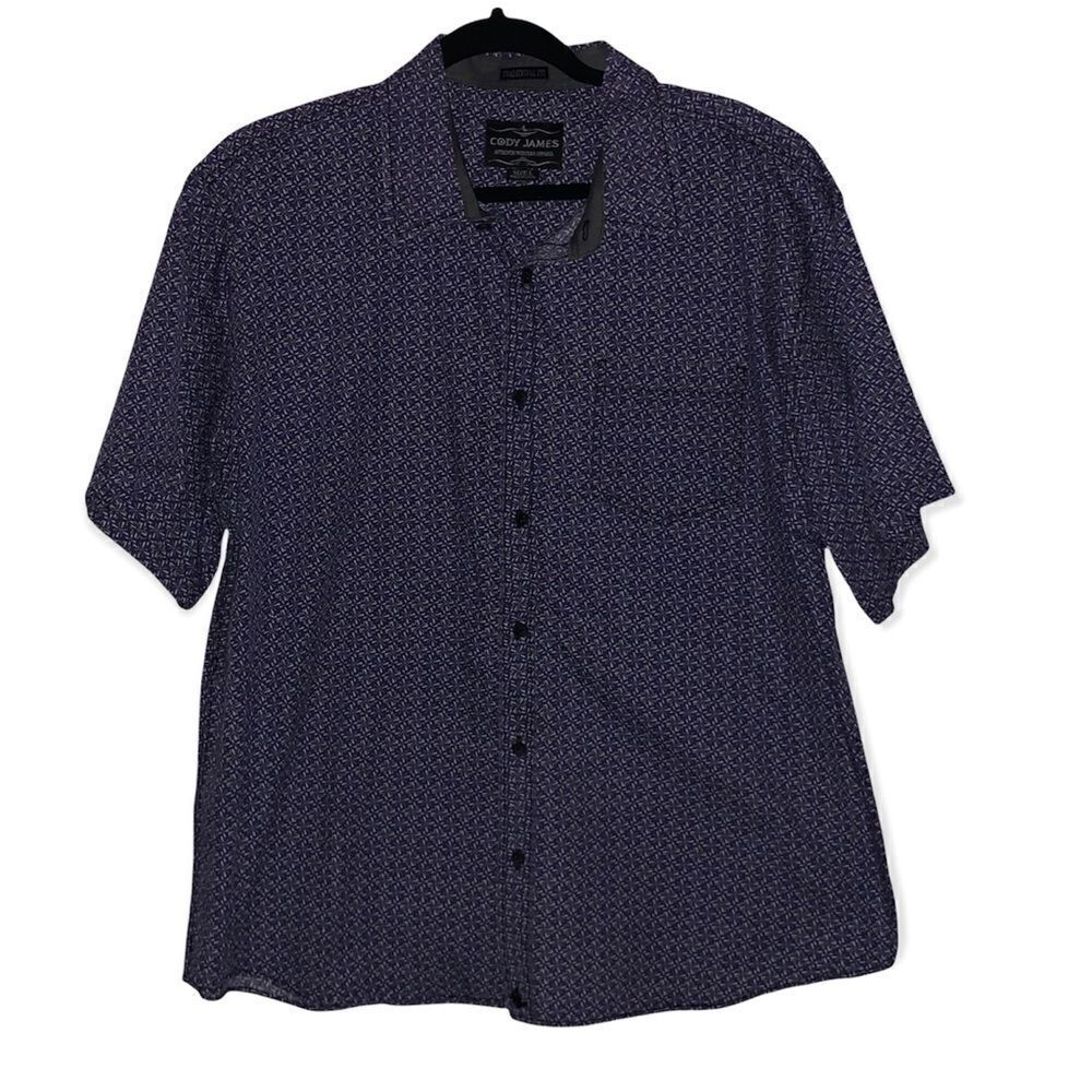 Cody James Blue Printed Short Sleeve Button Down Shirt